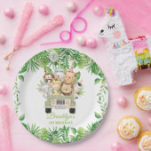 Niedliche Jungtiere Safari Abenteuer Auto Geburtst Pappteller (Party)