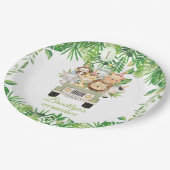 Niedliche Jungtiere Safari Abenteuer Auto Geburtst Pappteller (Schrägansicht)