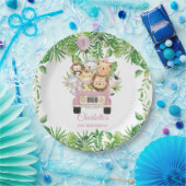 Niedliche Jungtiere Safari Abenteuer Auto Geburtst Pappteller (Party)