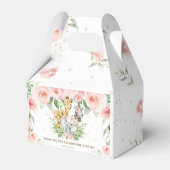 Niedliche Jungtiere Safari Pink Floral Vielen Dank Geschenkschachtel (Rückseite)