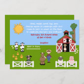 Niedliche Jungtierfarm Einladung (Vorne/Hinten)