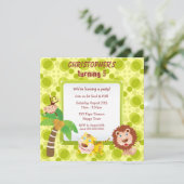 Niedliche Jungtierfeier Einladung (Stehend Vorderseite)