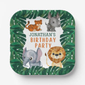 Niedliche Jungtierfeier Pappteller (Vorderseite)