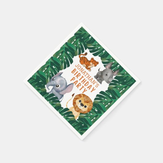 Niedliche Jungtierfeier Serviette (Ecke)