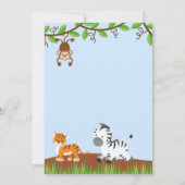 Niedliche Jungtierfreunde Einladung zur Geburtstag (Rückseite)