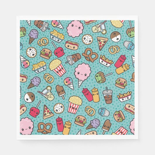 Niedliche Junk Food Serviette (Vorderseite)