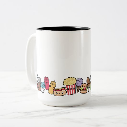 Niedliche Junk Food Zweifarbige Tasse (Vorderseite Links)