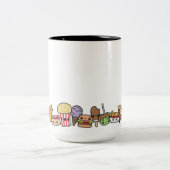 Niedliche Junk Food Zweifarbige Tasse (Mittel)