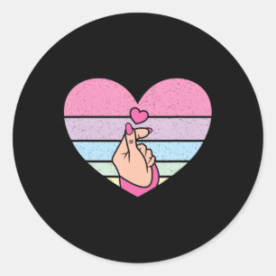 Niedliche K-Pop Music Retro Heart Anime Lover Kpop Runder Aufkleber