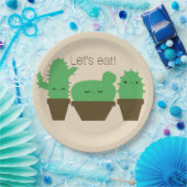 Niedliche Kacti kawaii Pflanze Party Papier Teller (Party)