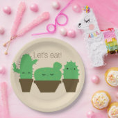 Niedliche Kacti kawaii Pflanze Party Papier Teller (Party)