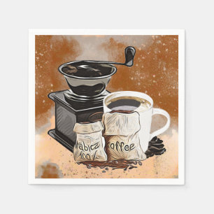 Niedliche Kaffee-Bar-Schleifer-Tasse Bohnen Serviette