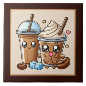 Niedliche Kaffee-Bar , Shop oder Kaffeeküche Fliese (Vorderseite)