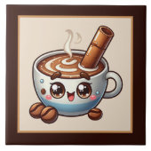 Niedliche Kaffee-Bar , Shop oder Kaffeeküche Fliese (Vorderseite)