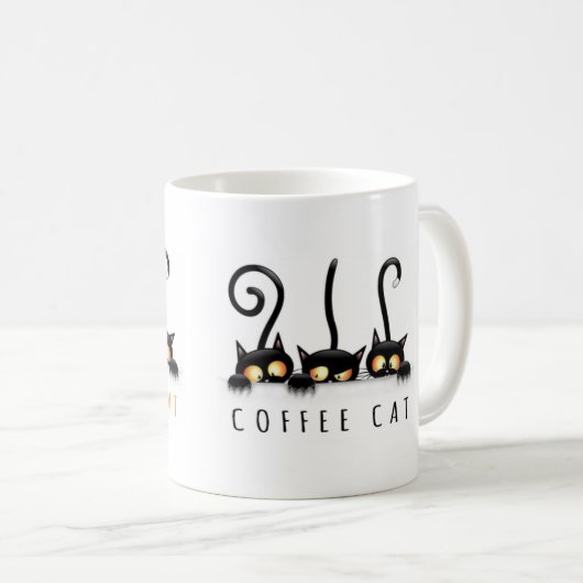 Niedliche Kaffee-Katzen-Tasse Kaffeetasse (VorderseiteRechts)