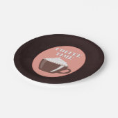 Niedliche Kaffee-Tasse Café "Kaffee-Zeit" Pappteller (Schrägansicht)