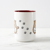 Niedliche Kaffee-Tasse mit Katze - bleibe Sie Zweifarbige Tasse (Mittel)