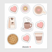 Niedliche Kaffeeaufkleber - Adorable Koffein Aufkleber (Blatt)