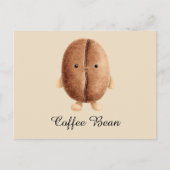 Niedliche Kaffeebohne Postkarte (Vorderseite)