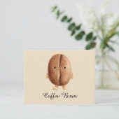 Niedliche Kaffeebohne Postkarte (Stehend Vorderseite)