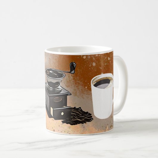 Niedliche Kaffeebohnen mit Bar Kaffeetasse (VorderseiteRechts)