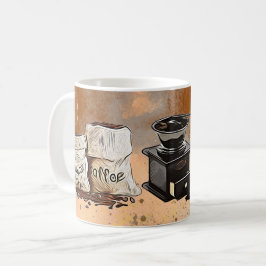 Niedliche Kaffeebohnen mit Bar Kaffeetasse