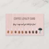 Niedliche Kaffeebohnen Pink Coffee Loyalty Cards Treuekarte (Vorderseite)