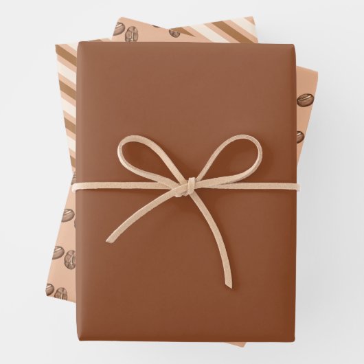 Niedliche Kaffeekattern Muster Geschenkpapier Set (Beispiel)