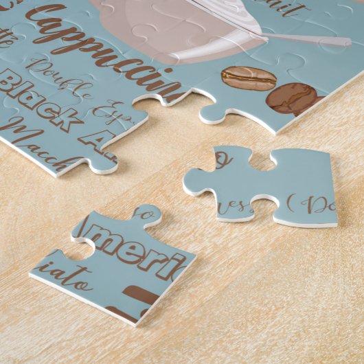 Niedliche Kaffeekuchen Creme Coffein Körner Braun  Puzzle (Seite)