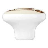 Niedliche Kaffeeliebhaber Keramikknauf (Seitenansicht)