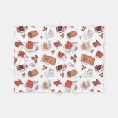 Niedliche Kaffeeliebhaber Koffein Themed Kawaii Mu Fleecedecke (Vorderseite (Horizontal))