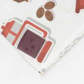 Niedliche Kaffeeliebhaber Koffein Themed Kawaii Mu Fleecedecke (Ecke)