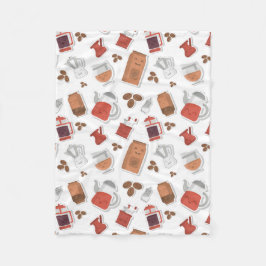 Niedliche Kaffeeliebhaber Koffein Themed Kawaii Mu Fleecedecke