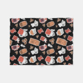 Niedliche Kaffeeliebhaber Koffein Themed Kawaii Mu Fleecedecke (Vorderseite (Horizontal))