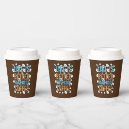 niedliche Kaffeemarktkunst Paper Cups Pappbecher