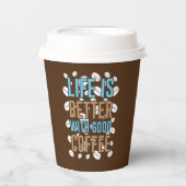 niedliche Kaffeemarktkunst Paper Cups Pappbecher (Vorderseite)