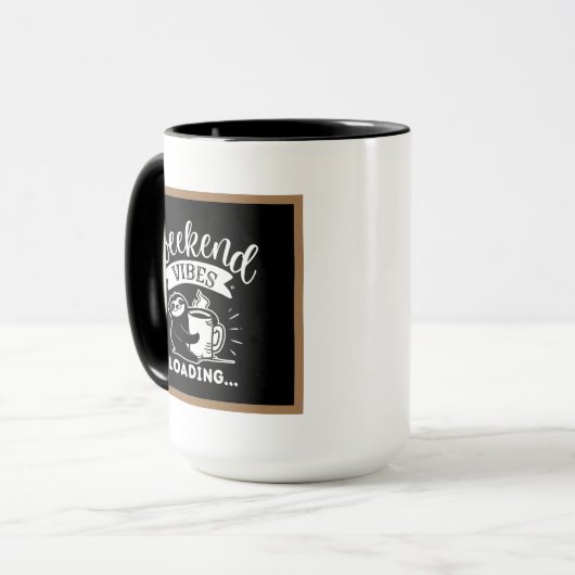 niedliche Kaffeepause, Monogramm hinzufügen Tasse (Vorderseite Links)