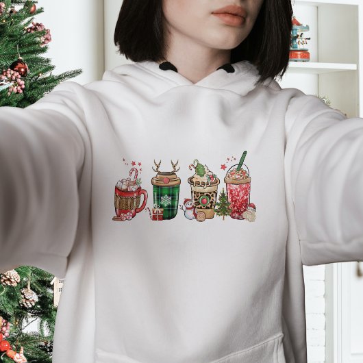 Niedliche Kaffeeschokolade Einfache Weihnachtsfrau Hoodie