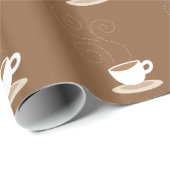 Niedliche Kaffeetasse auf braunem Geschenkpapier (Rolleneckpunkt)