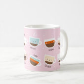 Niedliche Kaffeetassen auf hellrosa (VorderseiteRechts)