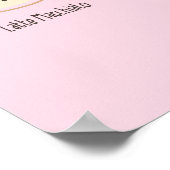 Niedliche Kaffeetassen auf hellrosa Plakat (Ecke)