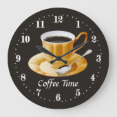 niedliche Kaffeezeit Große Wanduhr (Vorderseite)