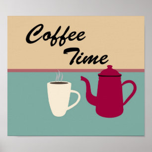 Niedliche Kaffeezeit Poster