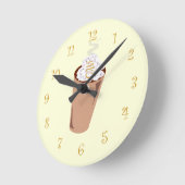 Niedliche Kaffeezeit Runde Wanduhr (Winkel)