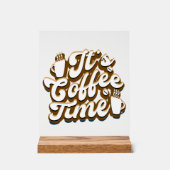 Niedliche Kaffeezeitschrift Acrylschild (Vorderseite)