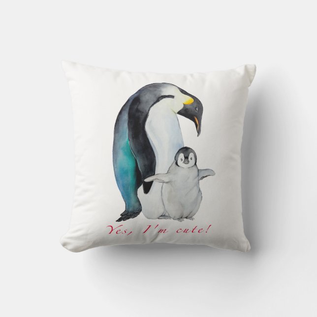 Niedliche Kaiserpinguine Kissen (Vorderseite)