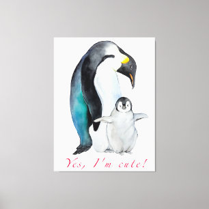 Niedliche Kaiserpinguine Leinwanddruck