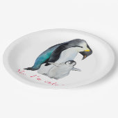 Niedliche Kaiserpinguine Pappteller (Schrägansicht)
