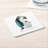 Niedliche Kaiserpinguine Rechteckiger Pappuntersetzer (angewinkelt)