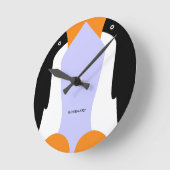 Niedliche Kaiserpinguine-Wall-Uhr Runde Wanduhr (Winkel)